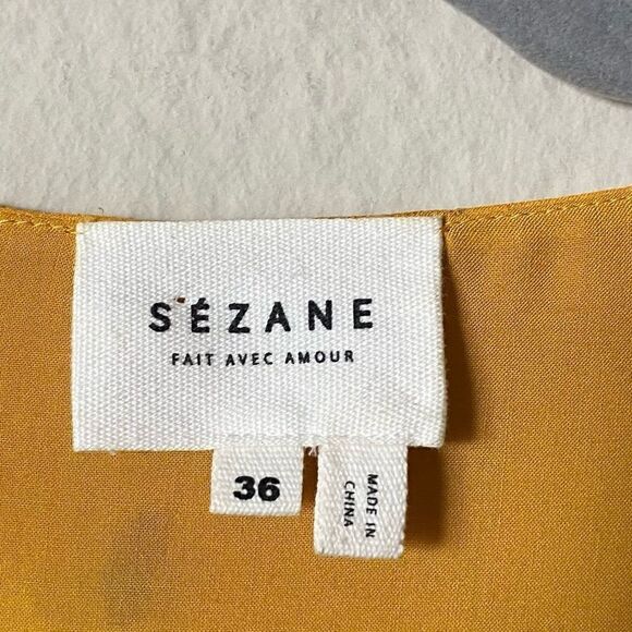Sézane Anita Silk Yellow Blouse Size 4 - Picture 6 of 9